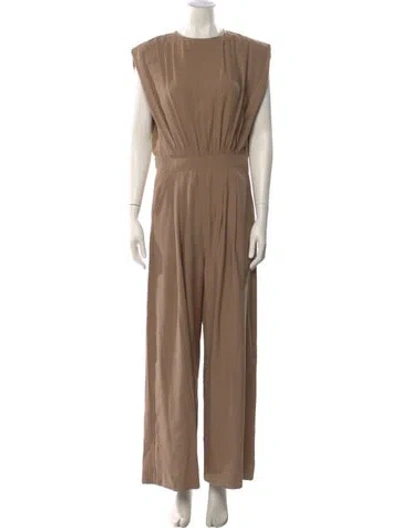 Pre-owned Nonchalant Crew Neck Jumpsuit In Brown