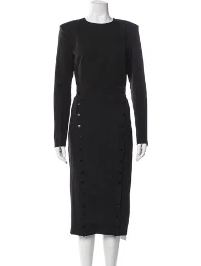 Pre-owned Nonchalant Crew Neck Knee-length Dress In Black