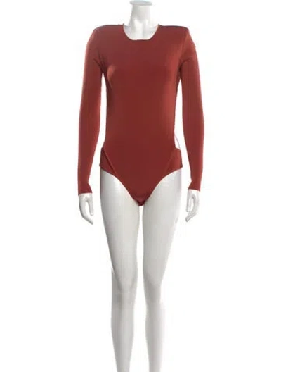 Pre-owned Nonchalant Crew Neck Long Sleeve Bodysuit In Orange