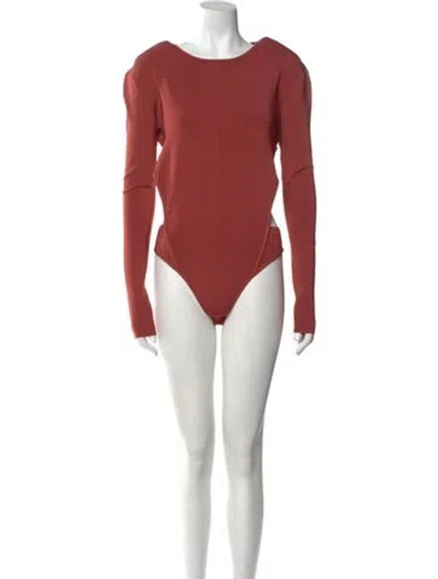 Pre-owned Nonchalant Crew Neck Long Sleeve Bodysuit W/ Tags In Red