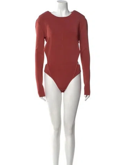 Pre-owned Nonchalant Crew Neck Long Sleeve Bodysuit W/ Tags In Red