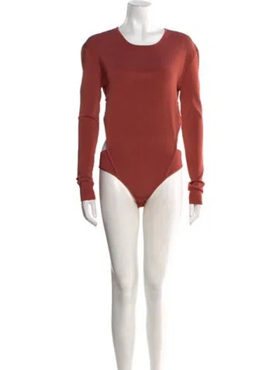 Pre-owned Nonchalant Crew Neck Long Sleeve Bodysuit W/ Tags In Red