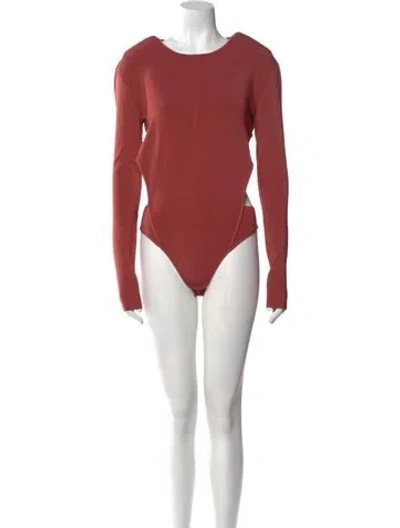 Pre-owned Nonchalant Crew Neck Long Sleeve Bodysuit W/ Tags In Red