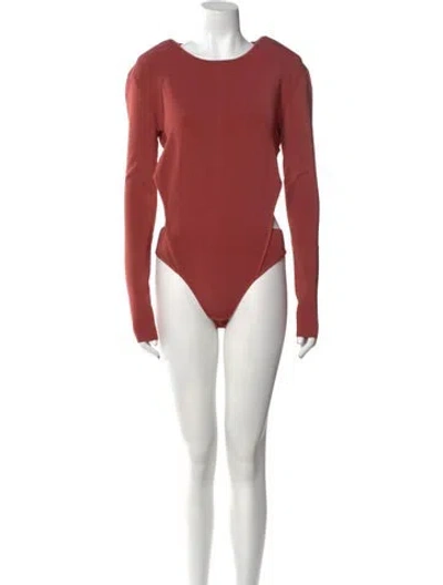 Pre-owned Nonchalant Crew Neck Long Sleeve Bodysuit W/ Tags In Red