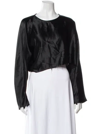 Pre-owned Nonchalant Crew Neck Long Sleeve Top In Black
