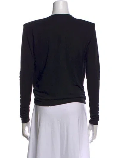 Pre-owned Nonchalant Crew Neck Long Sleeve Top In Black