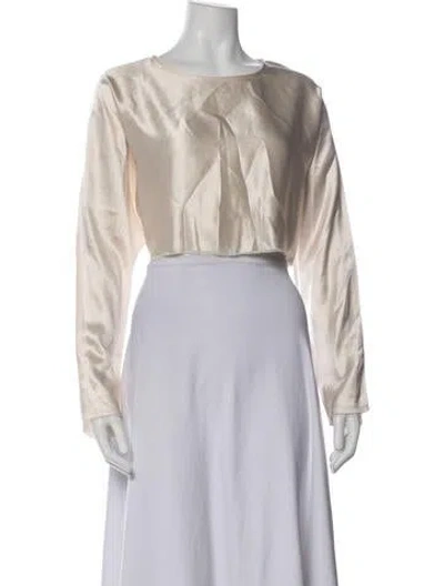 Pre-owned Nonchalant Crew Neck Long Sleeve Top In White