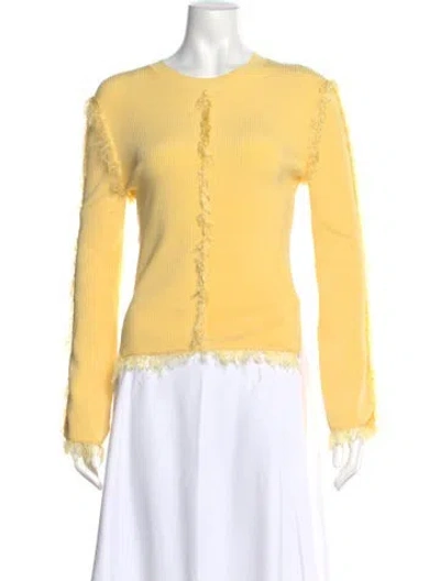 Pre-owned Nonchalant Crew Neck Long Sleeve Top In Yellow