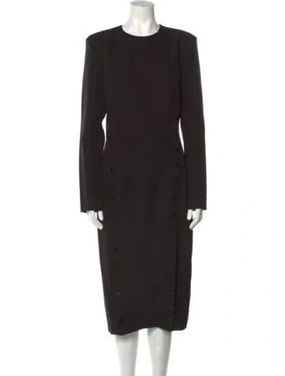 Pre-owned Nonchalant Crew Neck Midi Length Dress In Black