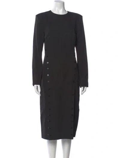 Pre-owned Nonchalant Crew Neck Midi Length Dress In Gray