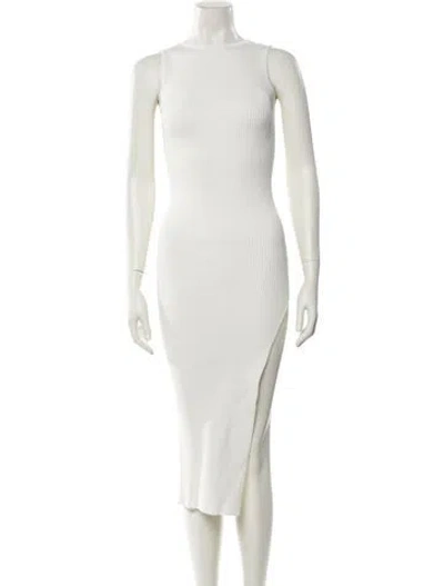 Pre-owned Nonchalant Crew Neck Midi Length Dress W/ Tags In White