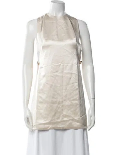 Pre-owned Nonchalant Crew Neck Mini Dress In Neutrals