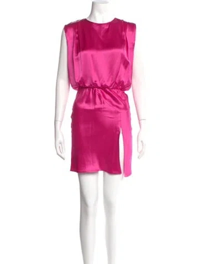 Pre-owned Nonchalant Crew Neck Mini Dress In Pink