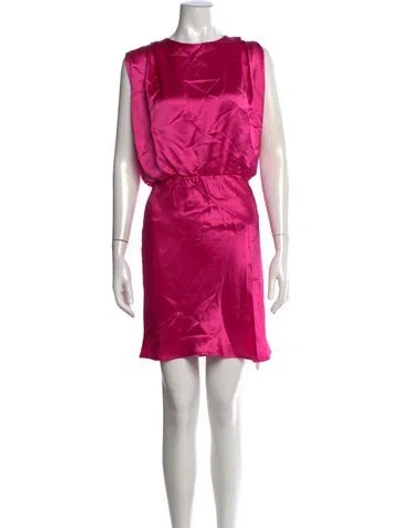 Pre-owned Nonchalant Crew Neck Mini Dress In Pink