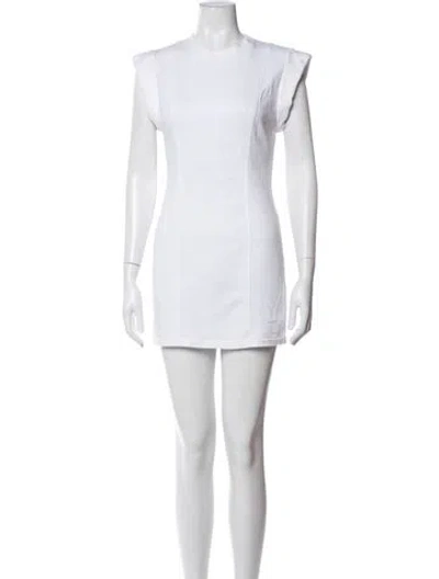 Pre-owned Nonchalant Crew Neck Mini Dress In White