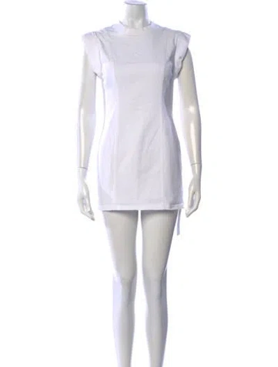 Pre-owned Nonchalant Crew Neck Mini Dress In White