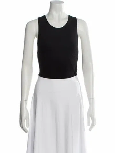 Pre-owned Nonchalant Crew Neck Sleeveless Crop Top In Black