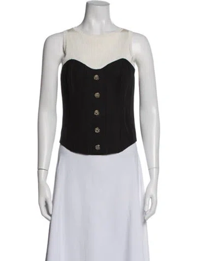 Pre-owned Nonchalant Crew Neck Sleeveless Top In Black