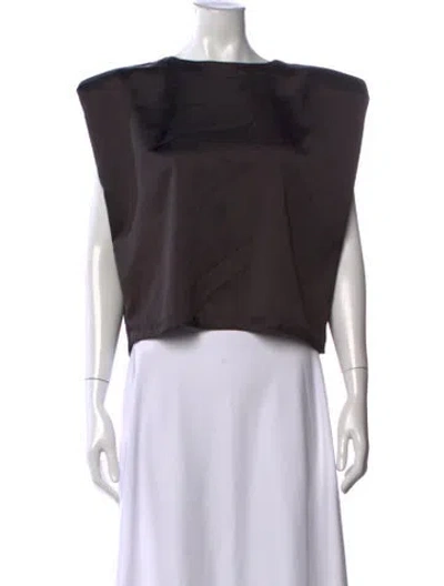Pre-owned Nonchalant Crew Neck Sleeveless Top In Brown