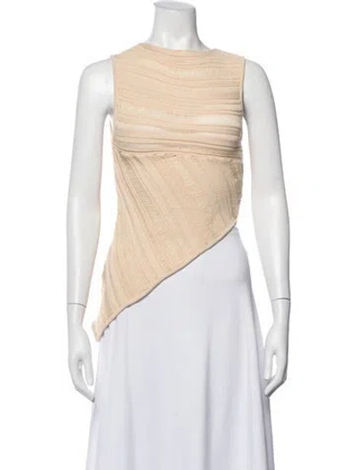 Pre-owned Nonchalant Crew Neck Sleeveless Top In Neutrals