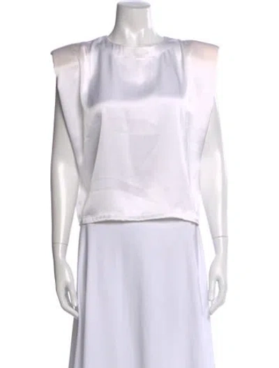 Pre-owned Nonchalant Crew Neck Sleeveless Top In White