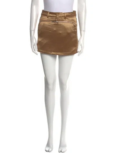 Pre-owned Nonchalant Embroidered Accent Mini Skirt W/ Tags In Neutral