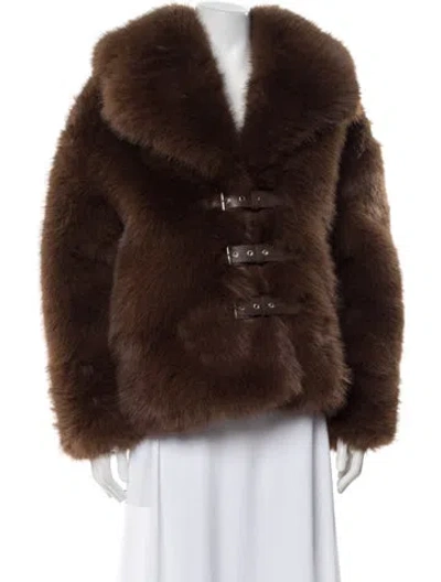 Pre-owned Nonchalant Faux Fur Faux Fur Jacket W/ Tags In Brown