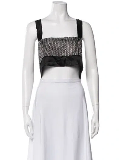 Pre-owned Nonchalant Graphic Print Square Neckline Crop Top W/ Tags In Brown