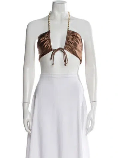 Pre-owned Nonchalant Halterneck Sleeveless Crop Top In Pink