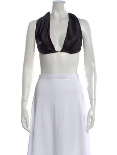 Pre-owned Nonchalant Halterneck Sleeveless Sports Bra In Black