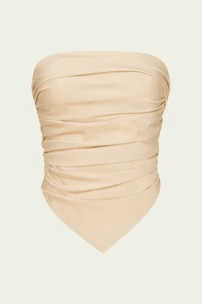 Nonchalant Label Amelia Silk Scarf In Wheat In Neutral