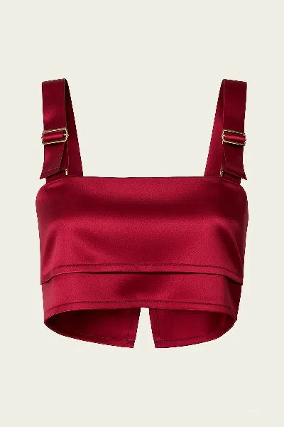 Nonchalant Label Astrid Crop Top In Bordeaux In Red