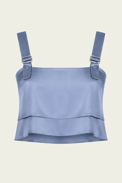 Nonchalant Label Astrid Crop Top In Steel Blue