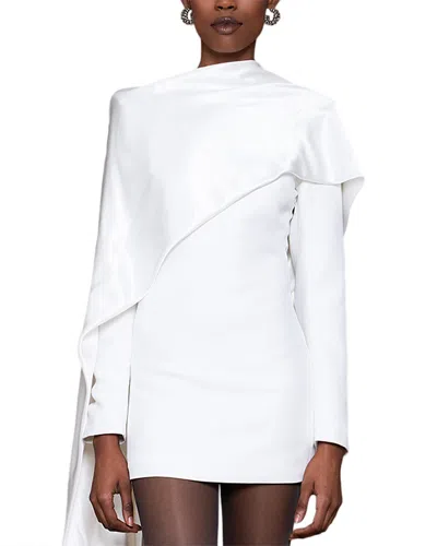 Nonchalant Label Asymmetrical Cape Mini Dress In White