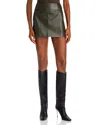 Nonchalant Label Baron Faux Leather Mini Skirt In Green