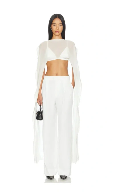 Nonchalant Label Chiara Silk Bra & Top Set In White