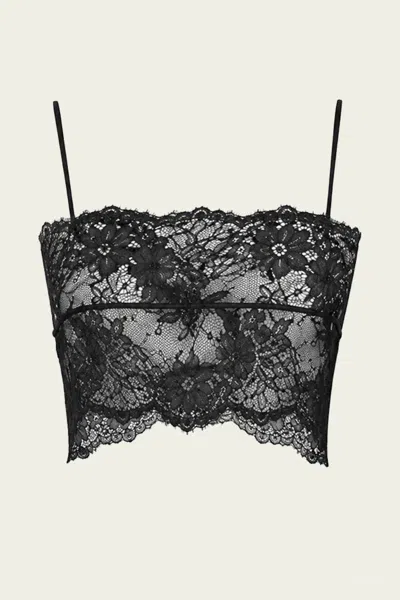 Nonchalant Label Clarissa Lace Crop Top In Black