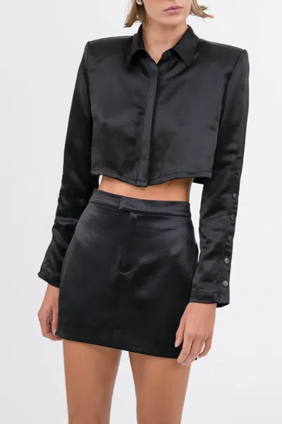Nonchalant Label Eden Crop In Black