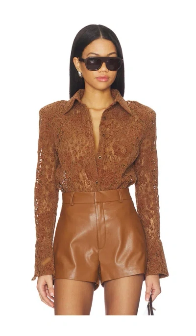 Nonchalant Label Eliza Top In Brown