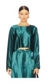 Nonchalant Label Emilia Crop Top In Dark Green