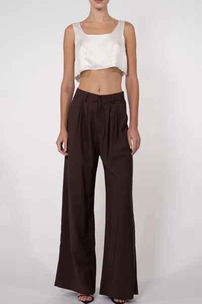 Nonchalant Label Fabi Pant In Chocolate In Burgundy