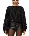 Nonchalant Label Frankie Sequined Top In Black Sequin