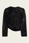 Nonchalant Label Frankie Top In Black Sequin