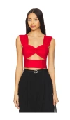 Nonchalant Label Juliana Crop Top In 樱桃红