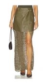 Nonchalant Label Kallan Leather Skirt In Green