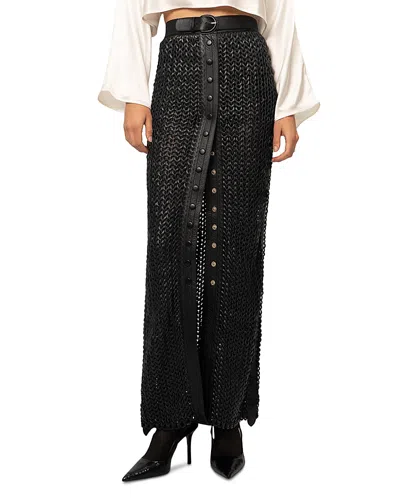 Nonchalant Label Karina Leather Skirt In Black
