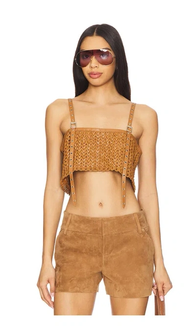 Nonchalant Label Karter Top In Tan