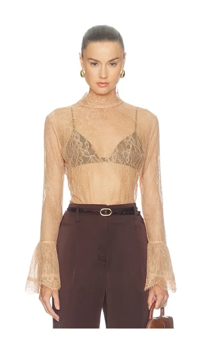 Nonchalant Label Letty Lace Top In Brown