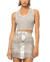 Nonchalant Label Liv Crop Top In Metallic Silver