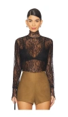 Nonchalant Label Mary Lace Top In 黑色